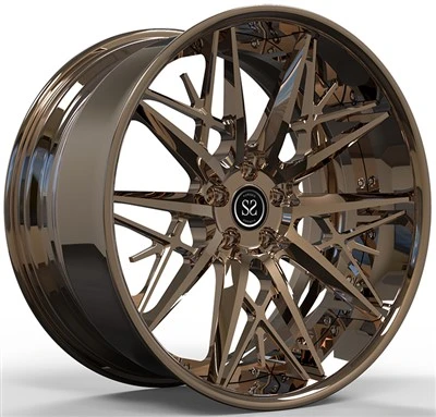 Multi-spaaks 23x11 2 stuks gesmede velgen glanzend brons gepolijst voor Audi RS6