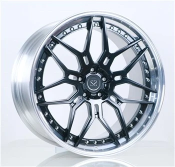 Glanzend zwarte schijf gepolijste lip 5x112 5x120 5x130 voor Mercedes Benz BMW Porsche custom gesmede velgen